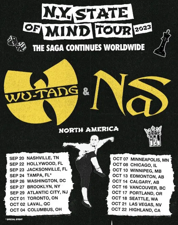 Wu-Tang Clan & Nas Extend "N.Y. State Of Mind Tour" With 32 New Dates